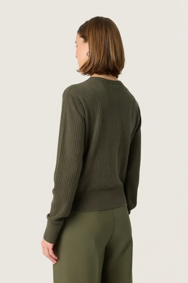 SOAKED IN LUXURY CARDIGAN SPINA - GRAPE LEAF