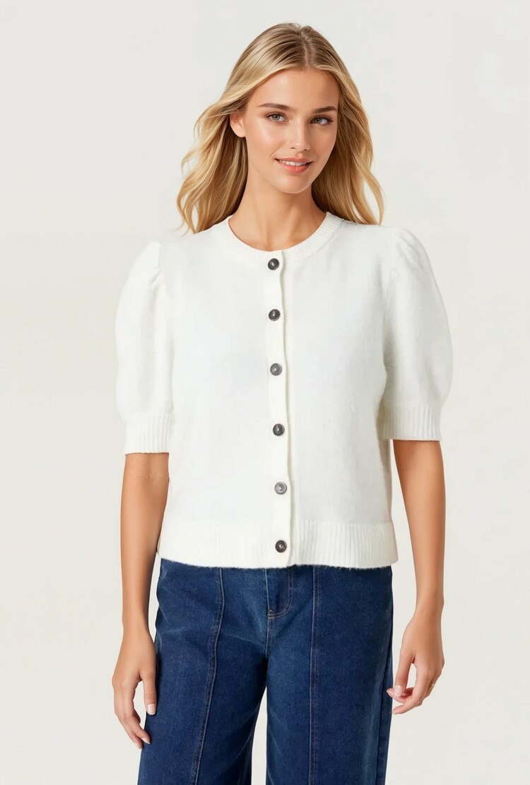 SOAKED IN LUXURY CARDIGAN AMANI - BROKEN WHITE