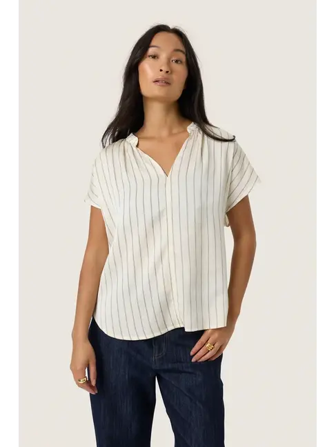 SOAKED IN LUXURY BLOUSE LOANA - STRIPE