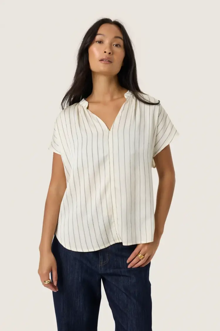 SOAKED IN LUXURY BLOUSE LOANA - STRIPE