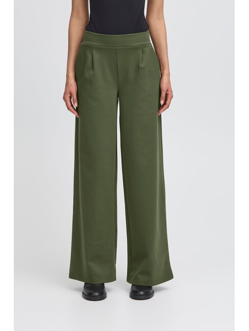 ICHI PANTALON KATE OFFICE WIDE - RIFLE GREEN