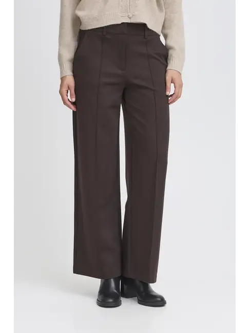 ICHI PANTALON KATE OFFICE WIDE - CHOCOLATE TORTE
