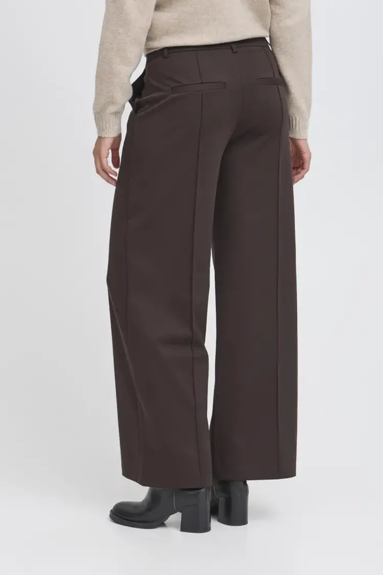 ICHI PANTALON KATE OFFICE WIDE - CHOCOLATE TORTE
