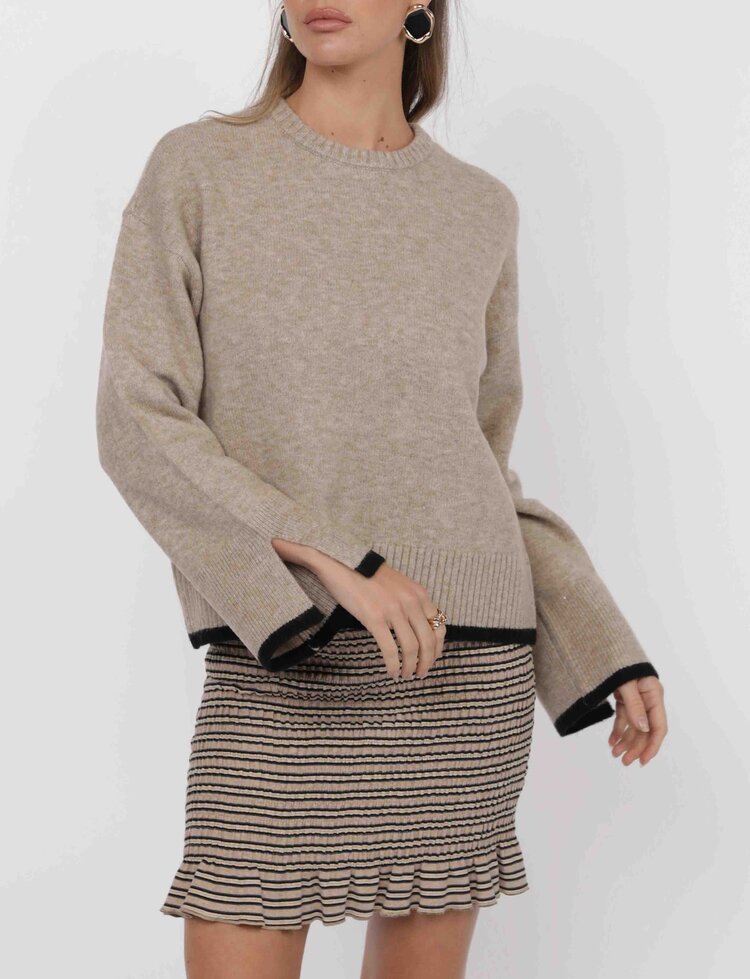 SAGE THE LABEL TRICOT ANGELINA - CAMEL BLACK