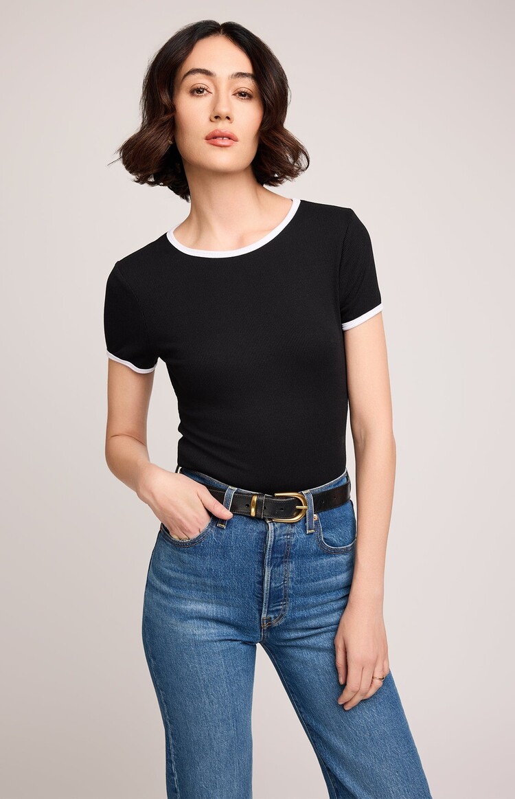 GENTLE FAWN T-SHIRT SHANIA - BLACK RINGER
