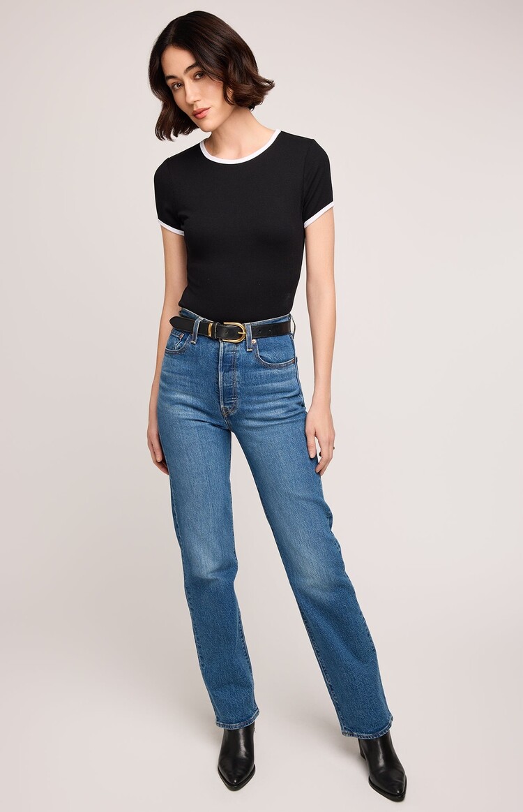 GENTLE FAWN T-SHIRT SHANIA - BLACK RINGER