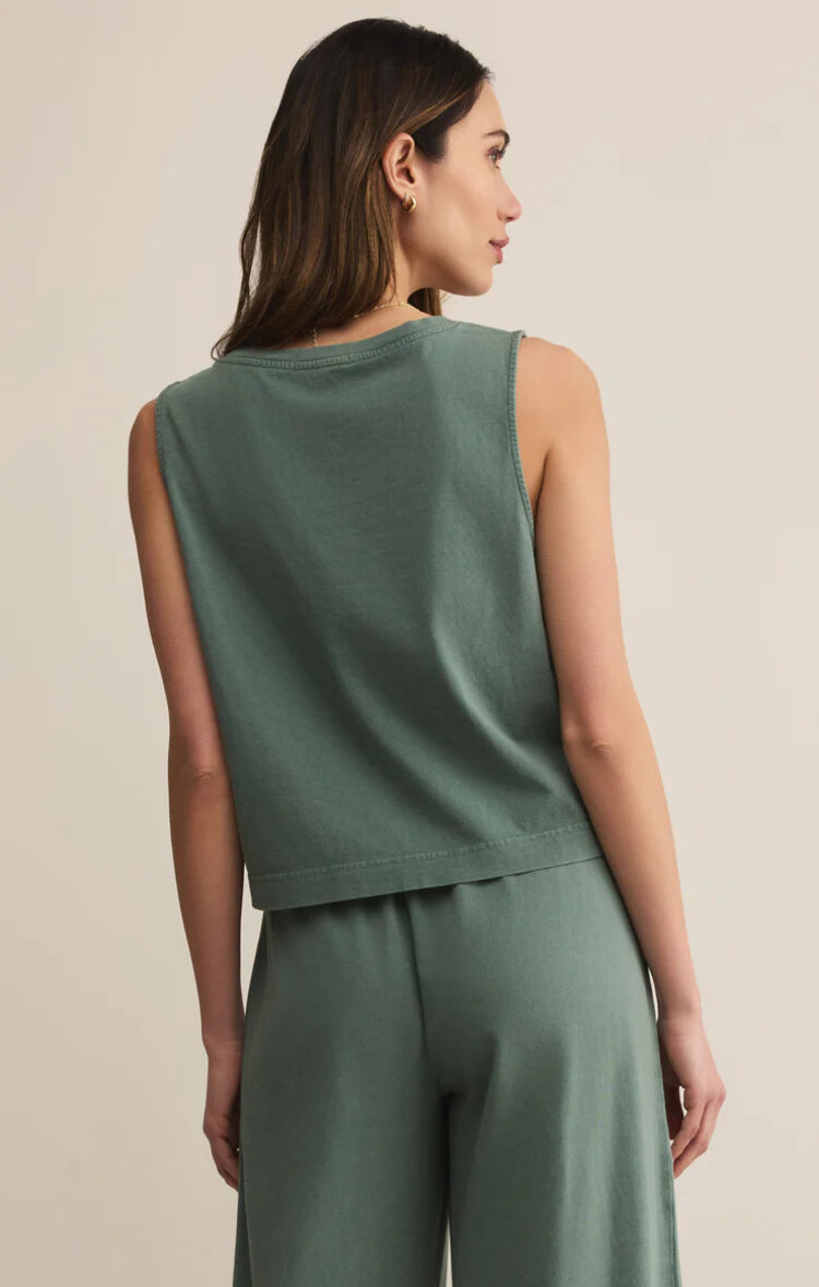 Z SUPPLY CAMISOLE V-NECK SLOANE - HUNTER GREEN