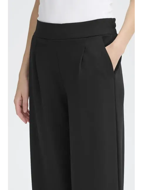 ICHI PANTALON KATE WIDE LONG - NOIR