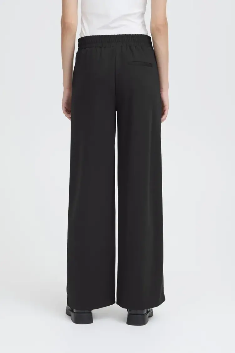 ICHI PANTALON KATE WIDE LONG - NOIR