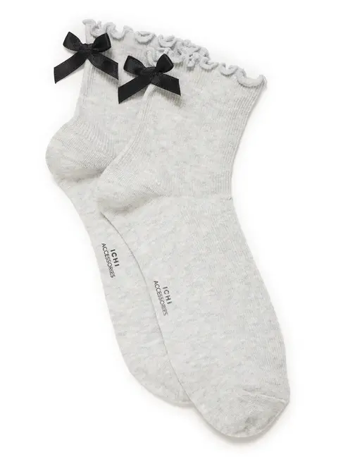 ICHI CHAUSETTES MOGGE - LIGHT GREY