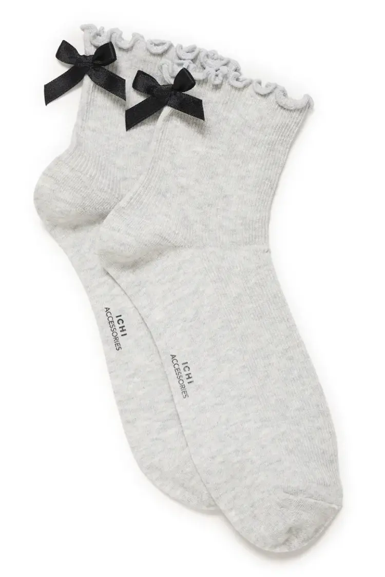 ICHI CHAUSETTES MOGGE - LIGHT GREY