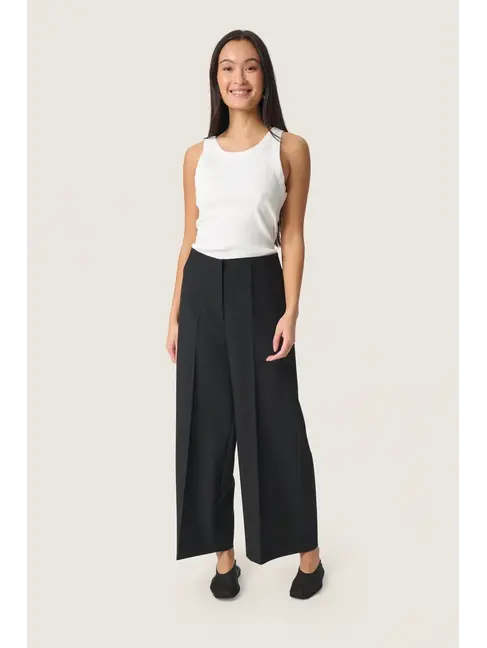 SOAKED IN LUXURY PANTALON CROPPED CORRINE - NOIR