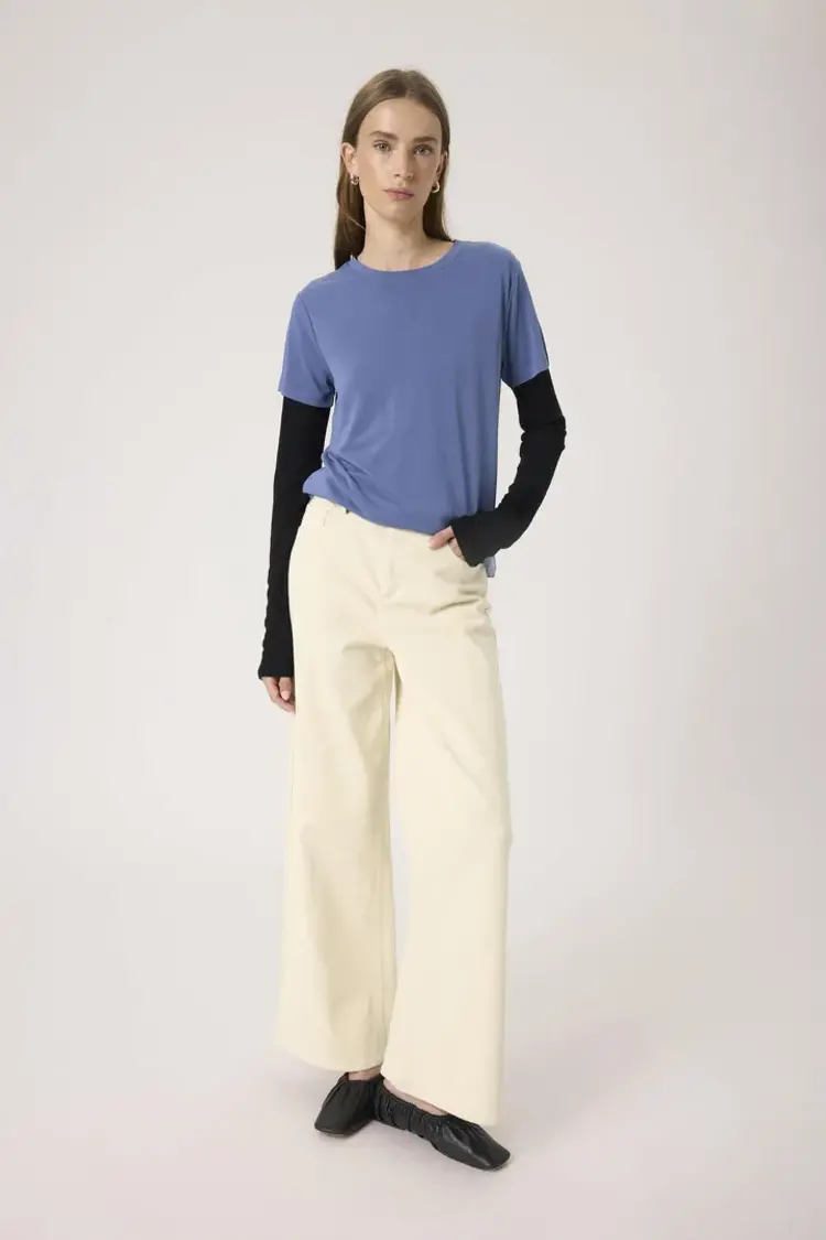 SOAKED IN LUXURY CHANDAIL CREW-NECK COLUMBINE - BIJOU BLUE