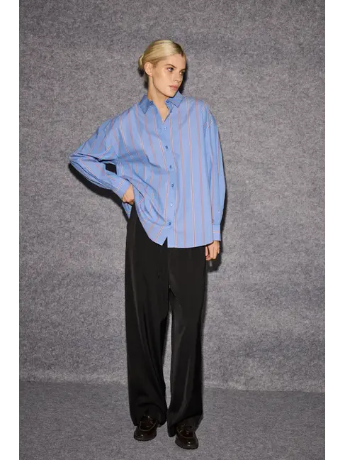 ICHI CHEMISE SADIA - BLUE YONDER STRIPE