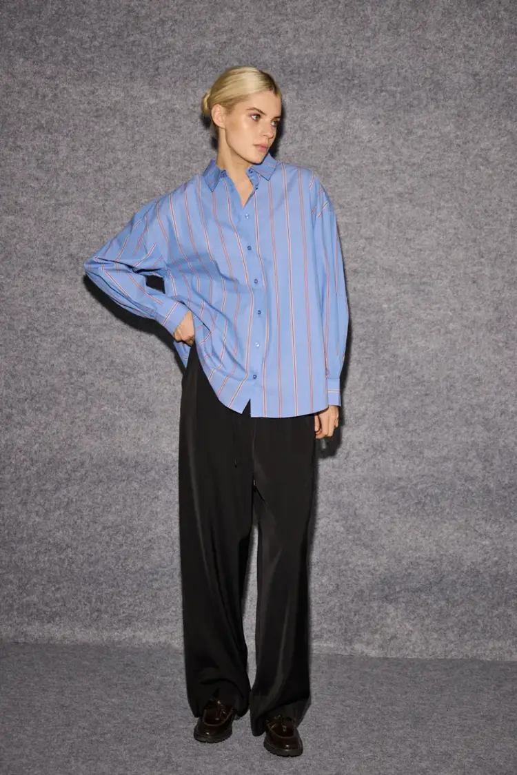 ICHI CHEMISE SADIA - BLUE YONDER STRIPE