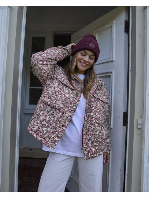 NANA THE BRAND MANTEAU ISABELLA - FLEURS/BOURGOGNE