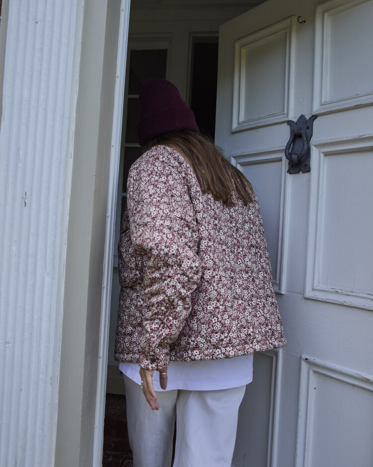 NANA THE BRAND MANTEAU ISABELLA - FLEURS/BOURGOGNE