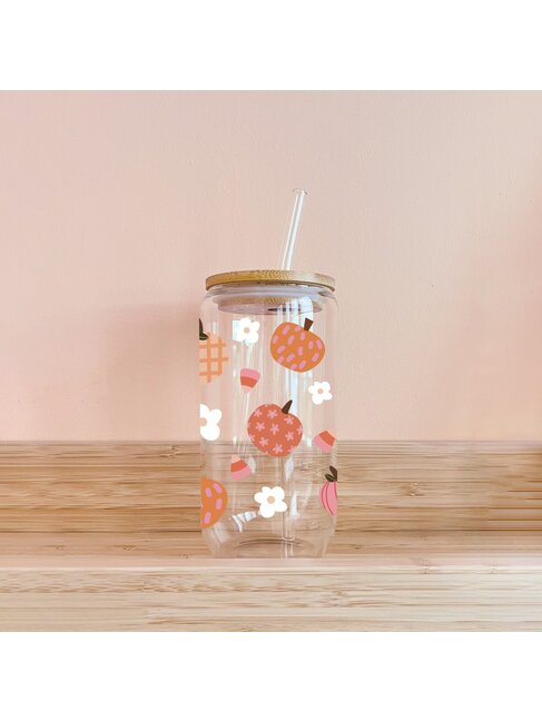 MÕMY VERRE BOHO - CITROUILLES ET FLEURS