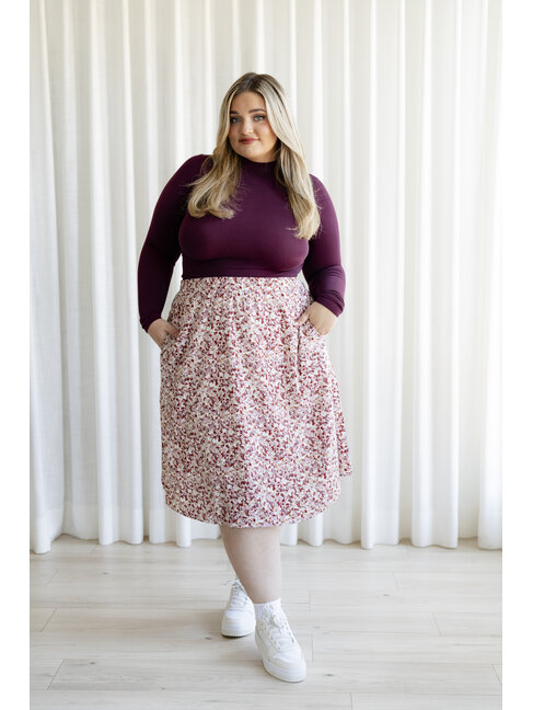ROSE MATERNITÉ JUPE FLEURIE - FLEURS D'AUTOMNE
