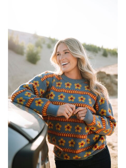 ROSE MATERNITÉ TRICOT JENNY - FLEURI JAUNE VINTAGE