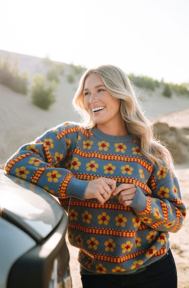 ROSE MATERNITÉ TRICOT JENNY - FLEURI JAUNE VINTAGE