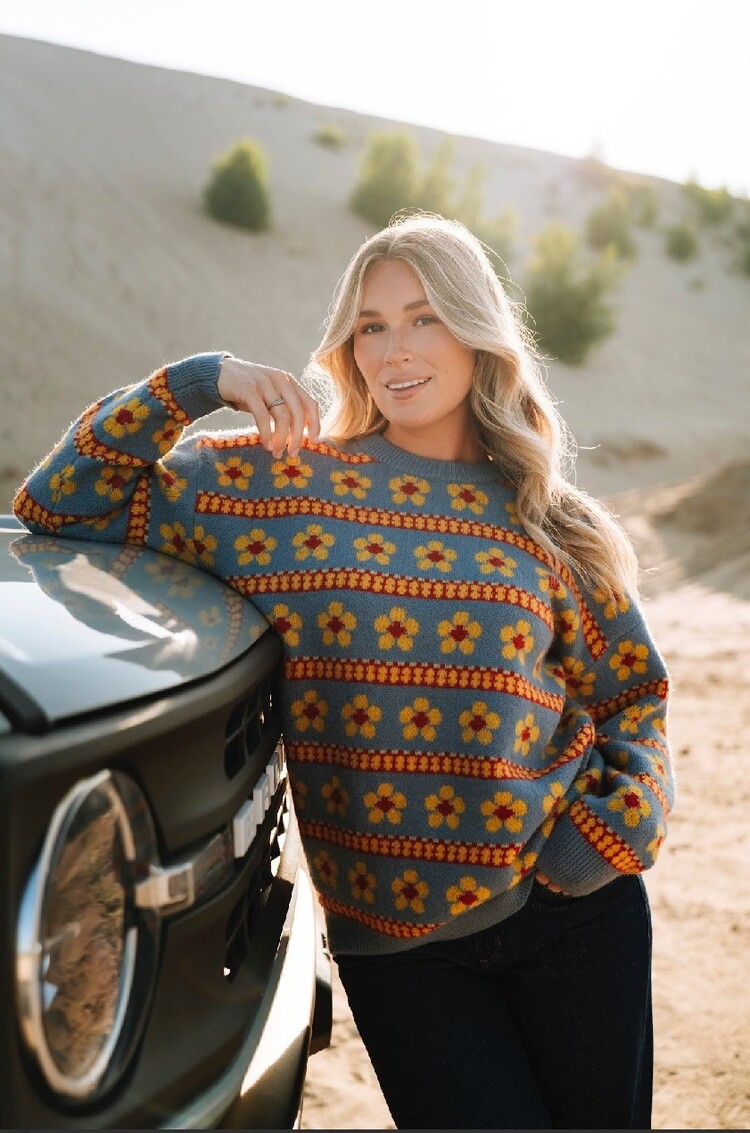 ROSE MATERNITÉ TRICOT JENNY - FLEURI JAUNE VINTAGE