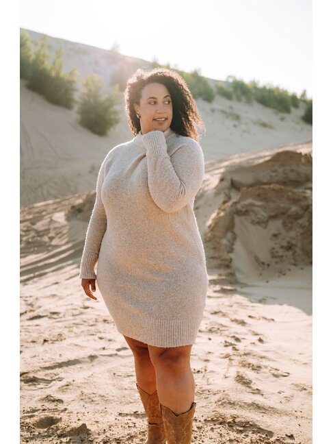 ROSE MATERNITÉ ROBE EVELYNE BOUCLÉ - BEIGE LIN