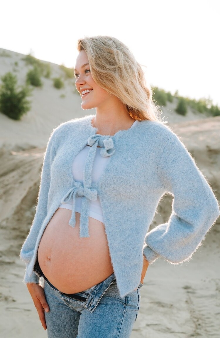 ROSE MATERNITÉ CARDIGAN DENISE - BLEU PÂLE