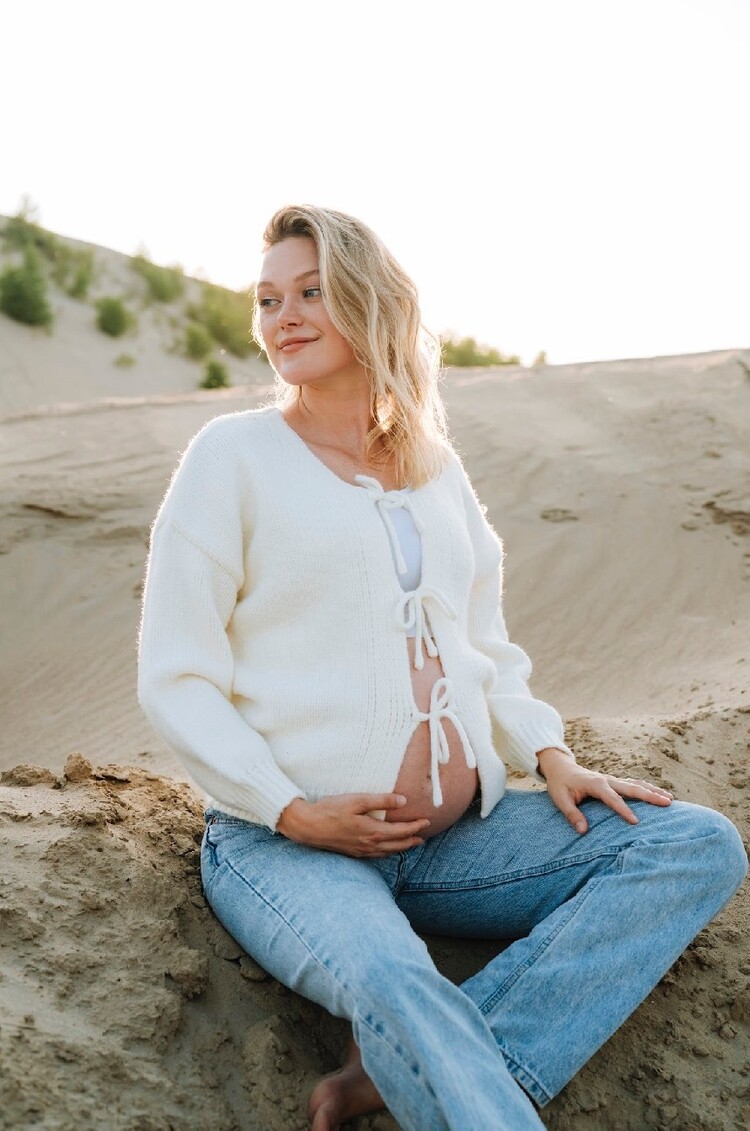 ROSE MATERNITÉ CARDIGAN PAULINE - CRÈME