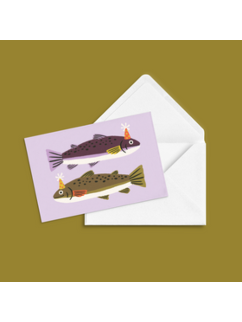 ANNE-JULIE DUDEMAINE CARTE DE SOUHAIT - TRUITES FESTIVES