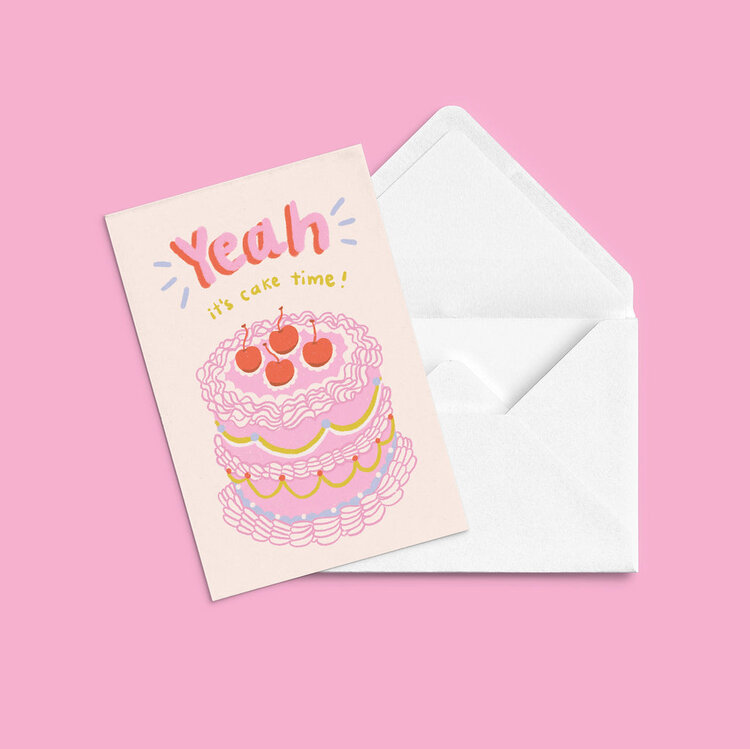 ANNE-JULIE DUDEMAINE CARTE DE SOUHAIT - YEAH LE GÂTEAU!