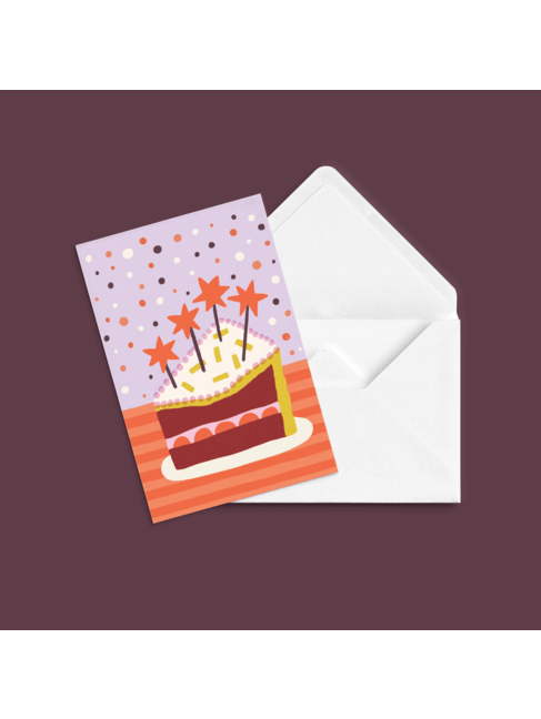 ANNE-JULIE DUDEMAINE CARTE DE SOUHAIT - MORCEAU DE GÂTEAU