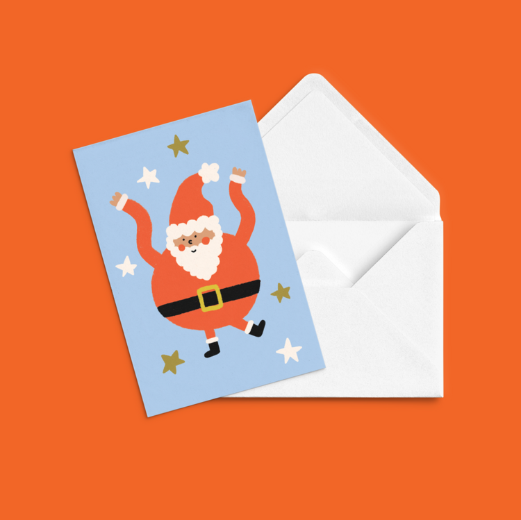 ANNE-JULIE DUDEMAINE CARTE DE SOUHAIT - LA DANSE DU PÈRE NOËL