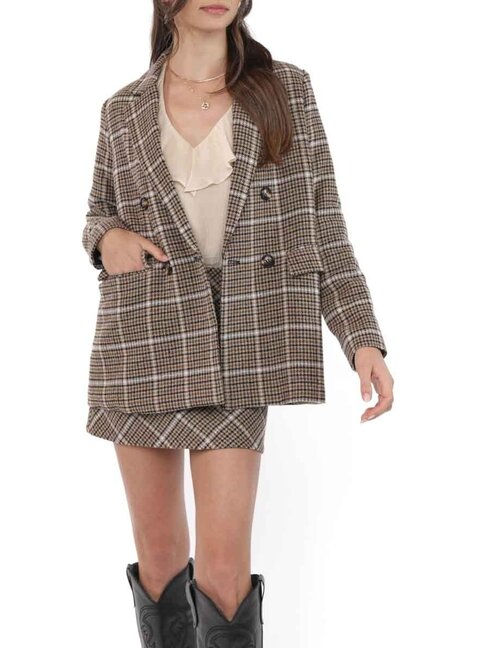 SADIE & SAGE VESTON GOSSIP GIRL - BROWN MULTI