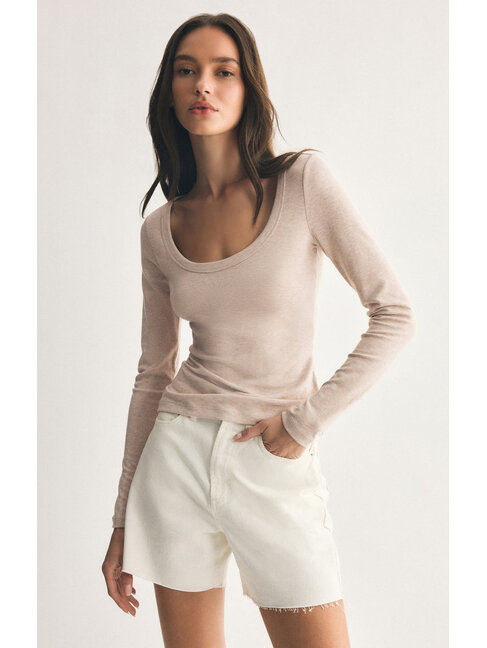 Z SUPPLY CHANDAIL À MANCHES LONGUES -OATMEAL HEATHER