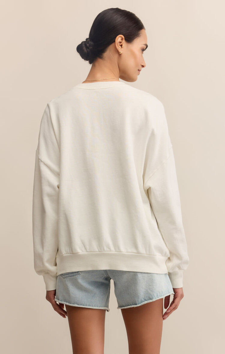 Z SUPPLY SWEATSHIRT CHEERS - SEA SALT