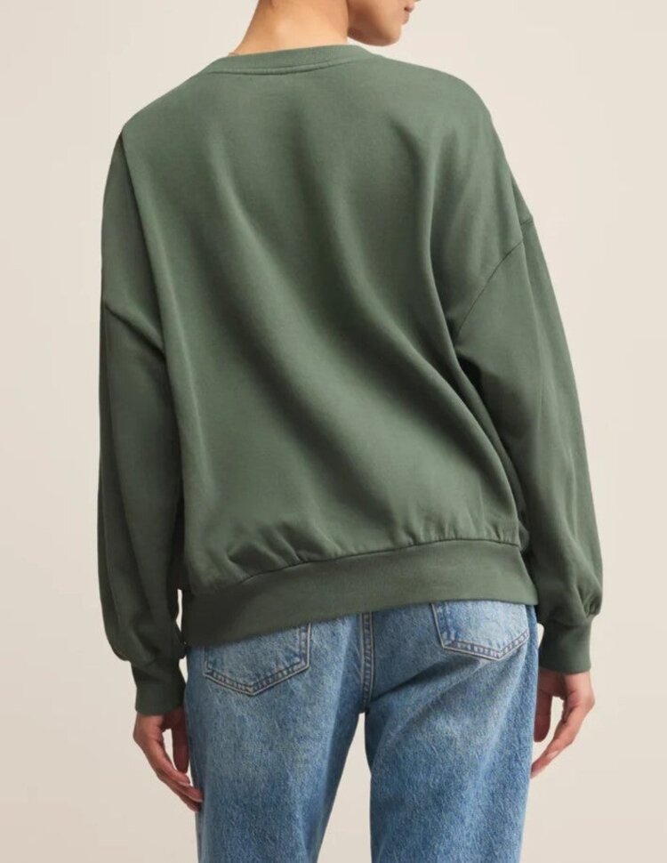Z SUPPLY SWEATSHIRT CIAO - HUNTER GREEN