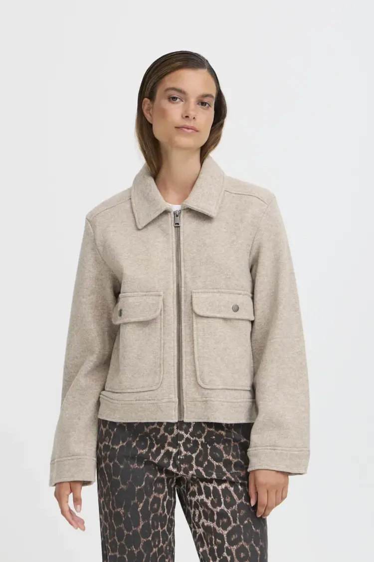 B.YOUNG MANTEAU BONDY - WALNUT MELANGE