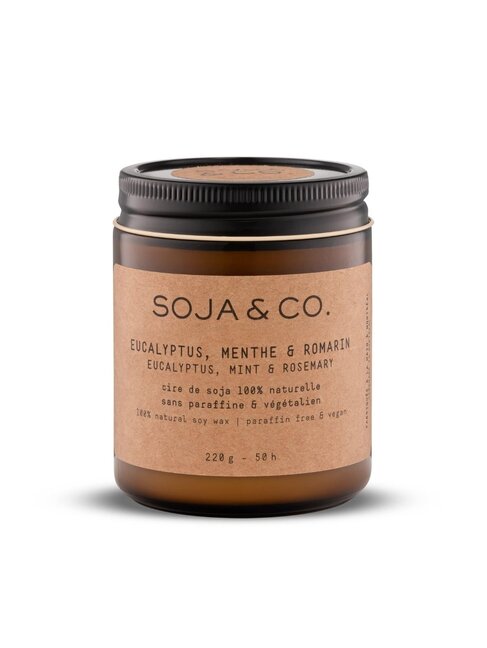 SOJA & CO CHANDELLE EUCALYPTUS, MENTHE & ROMARIN - 8 OZ