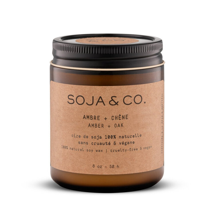 SOJA & CO CHANDELLE - AMBRE &CHÊNE - 8 OZ