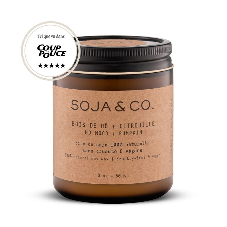 SOJA & CO CHANDELLE - BOIS DE HÔ & CITROUILLE - 8 OZ