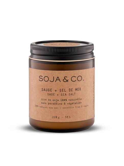 SOJA & CO CHANDELLE SAUGE & SEL DE MER - 8 OZ