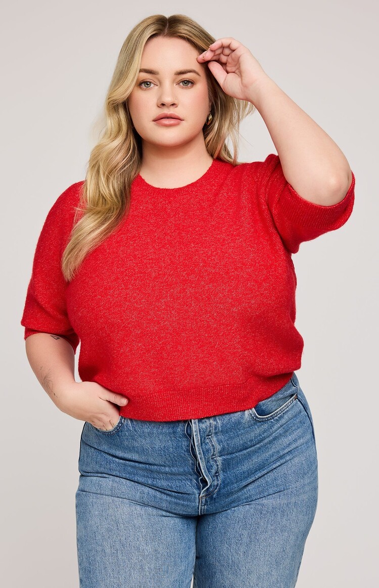 GENTLE FAWN KNIT TOP MARISOL - HEATHER RED