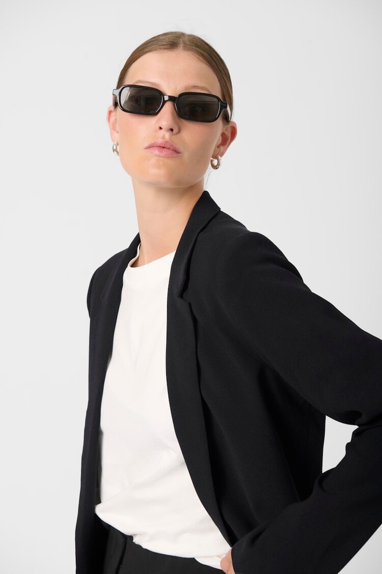 SOAKED IN LUXURY VESTON SHIRLEY MANCHES LONGUES - NOIR