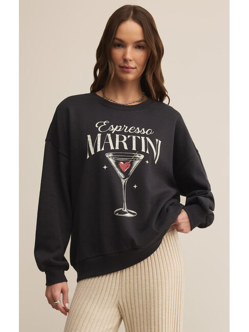 Z SUPPLY SWEATSHIRT ESPRESSO MARTINI - BLACK SAND