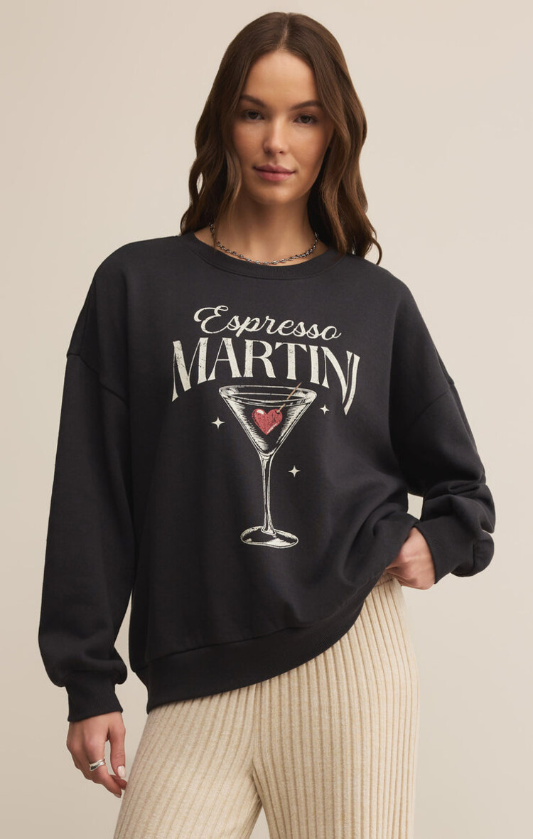 Z SUPPLY SWEATSHIRT ESPRESSO MARTINI - BLACK SAND