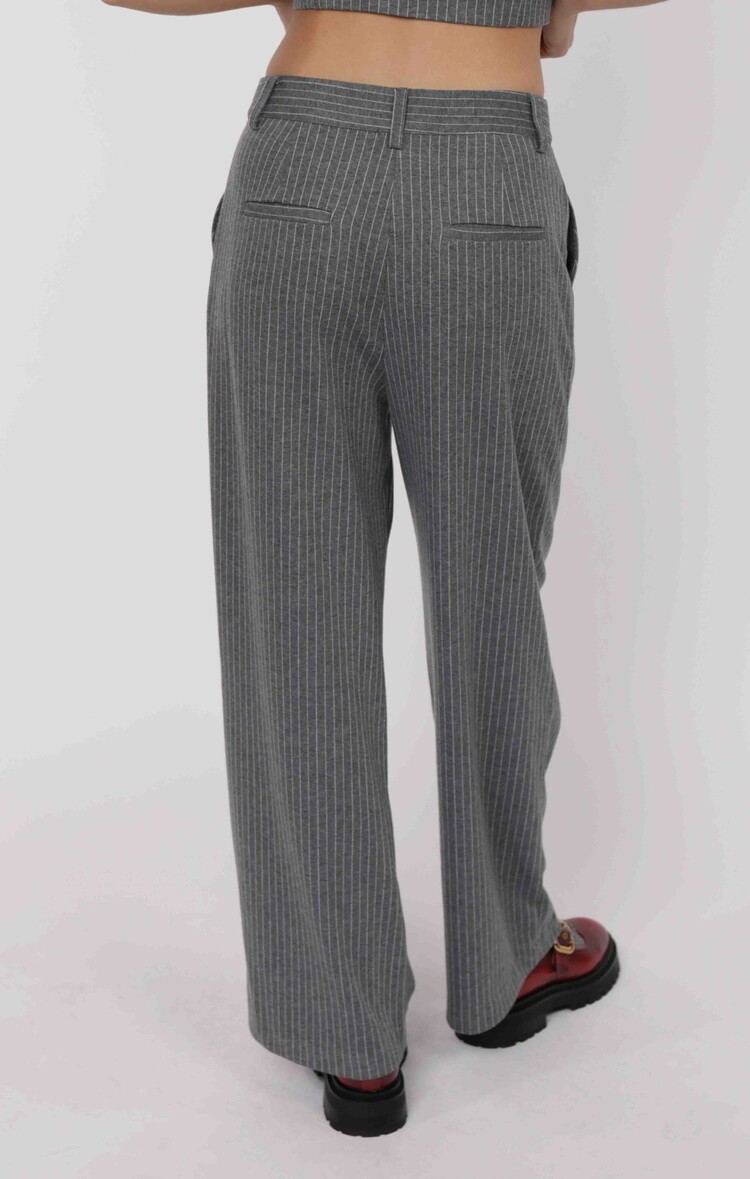 SADIE & SAGE PANTALON DAY TO DAY - STRIPE GREY WHITE