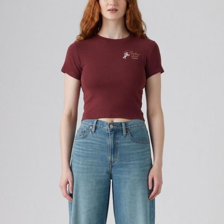 LEVI'S T-SHIRT SPORTY WESTERN - CHOCOLATE TRUFFLE RED