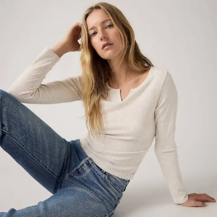 LEVI'S CHANDAIL MANCHES LONGUES DRY GOODS - OATMEAL WEATHER