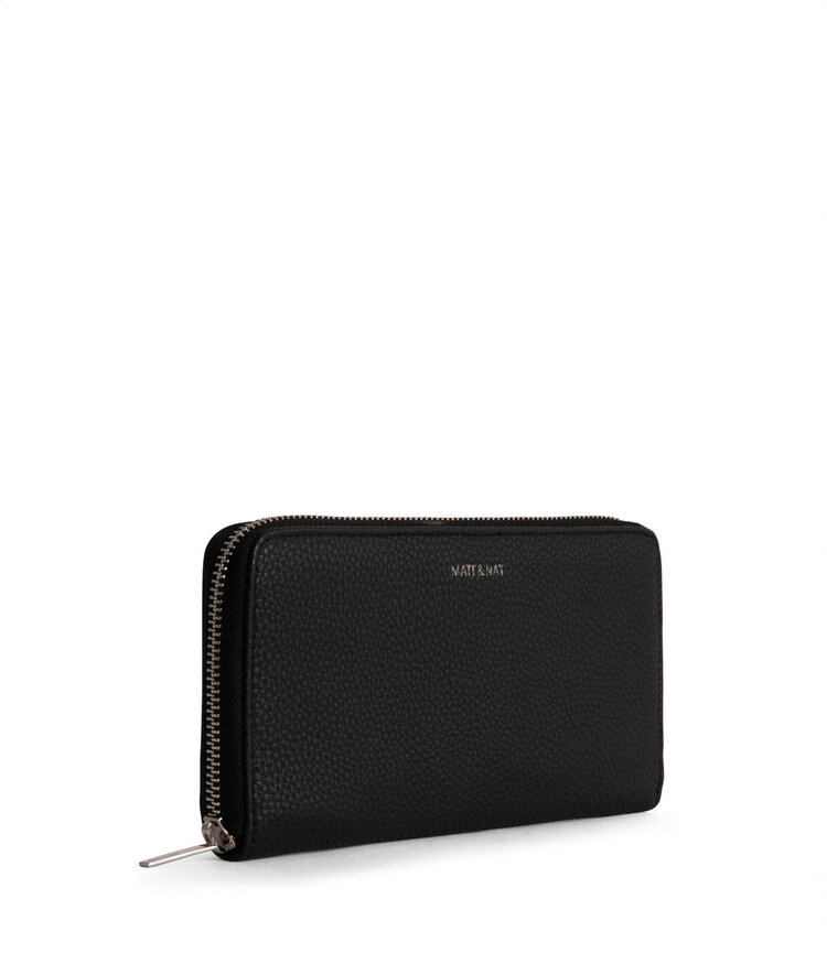 Matt & Nat PORTE FEUILLE CENTRAL (GRAIN) - NOIR
